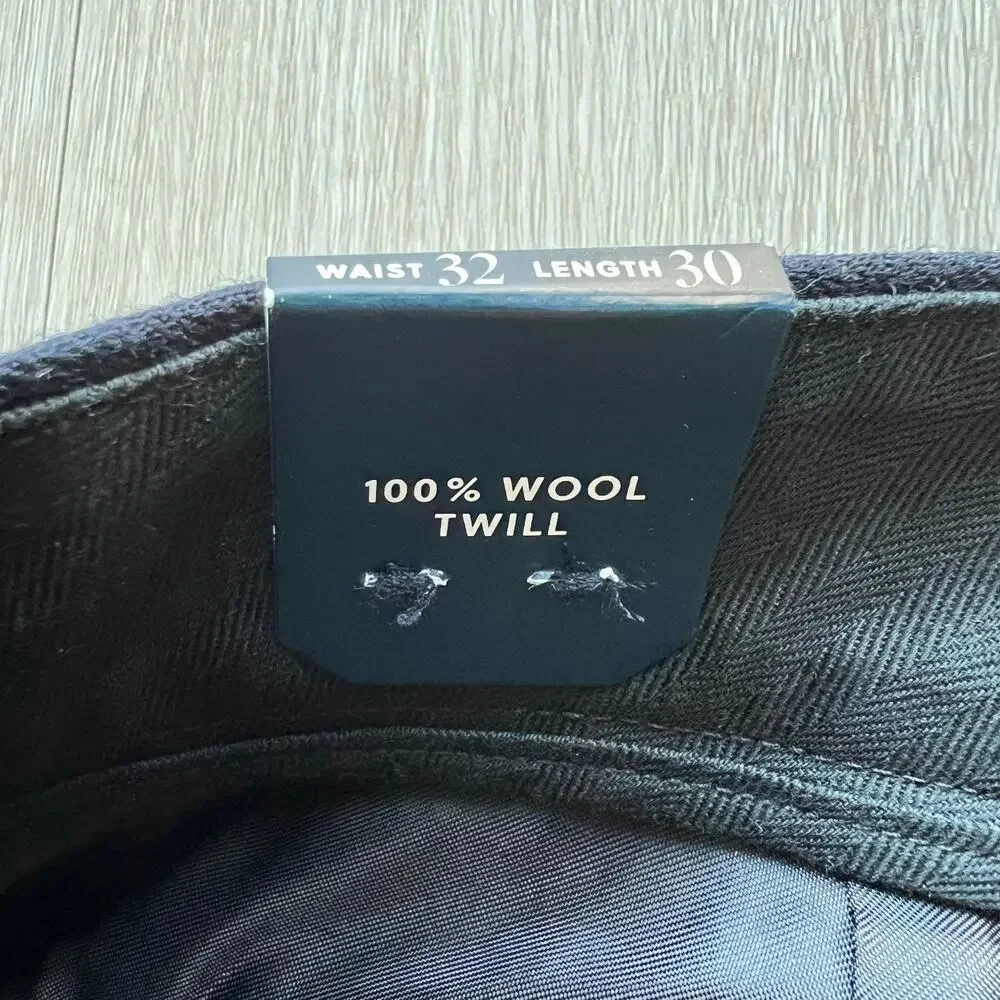 J Crew Classic Creased Wool Trouser Mens 32 X 29 Dark Navy